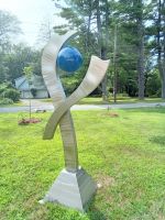Stainless steel contemporary sculpture H 79" x 25 x 25